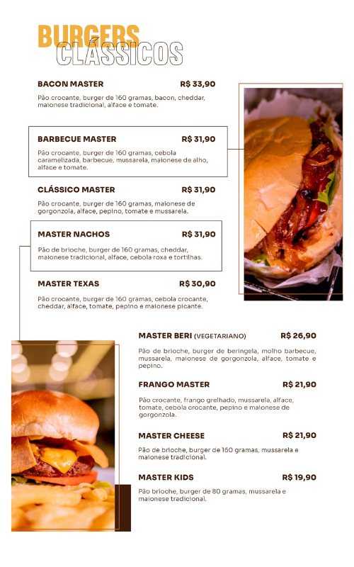 Hambúrguer com carnes nobres da Master Burger