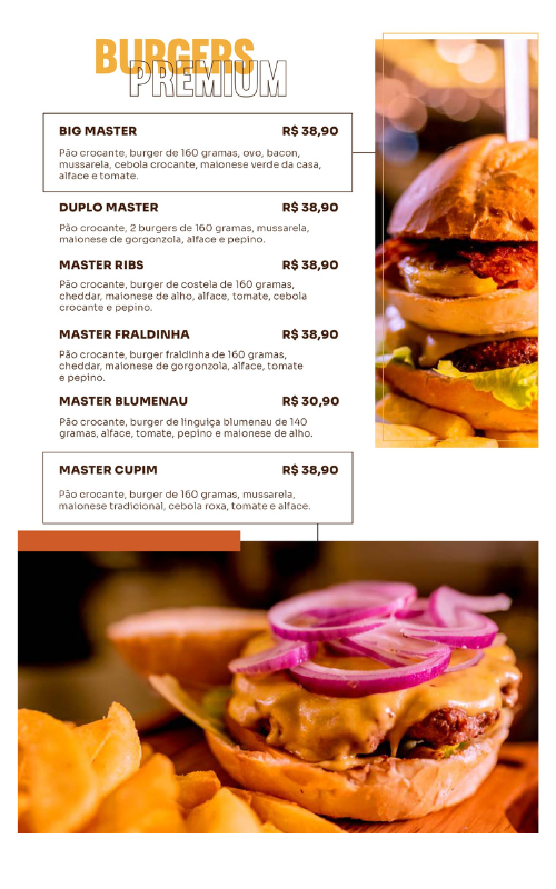 Hambúrguer artesanal da Master Burger